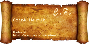 Czink Henrik névjegykártya